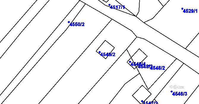 Parcela st. 4549/2 v KÚ Litoměřice, Katastrální mapa