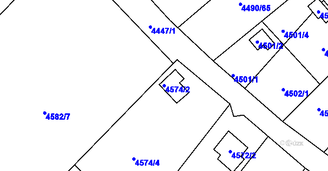 Parcela st. 4574/2 v KÚ Litoměřice, Katastrální mapa