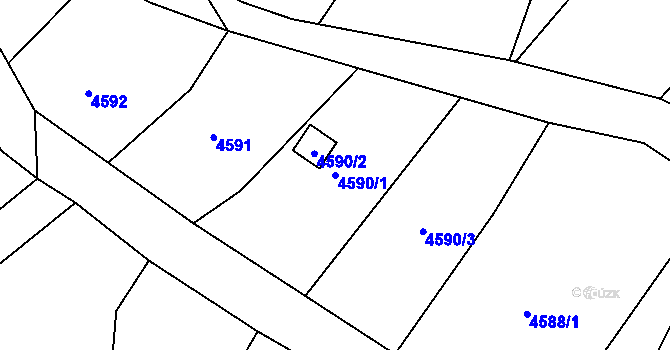 Parcela st. 4590/1 v KÚ Litoměřice, Katastrální mapa