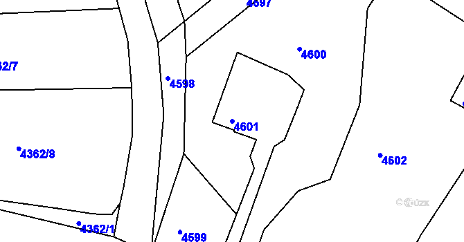 Parcela st. 4601 v KÚ Litoměřice, Katastrální mapa