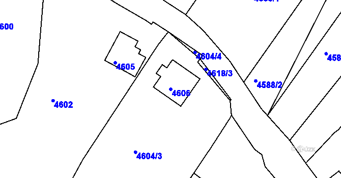 Parcela st. 4606 v KÚ Litoměřice, Katastrální mapa