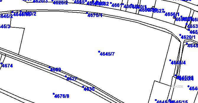 Parcela st. 4645/7 v KÚ Litoměřice, Katastrální mapa