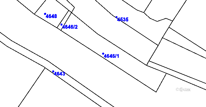 Parcela st. 4646/1 v KÚ Litoměřice, Katastrální mapa