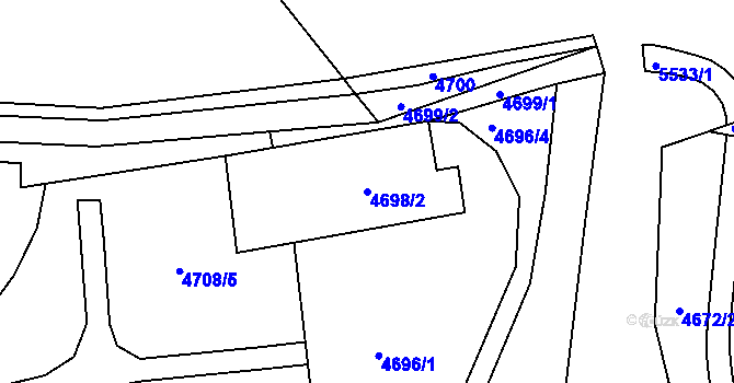 Parcela st. 4698/2 v KÚ Litoměřice, Katastrální mapa