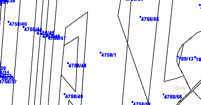Parcela st. 4758/1 v KÚ Litoměřice, Katastrální mapa