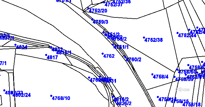 Parcela st. 4762 v KÚ Litoměřice, Katastrální mapa