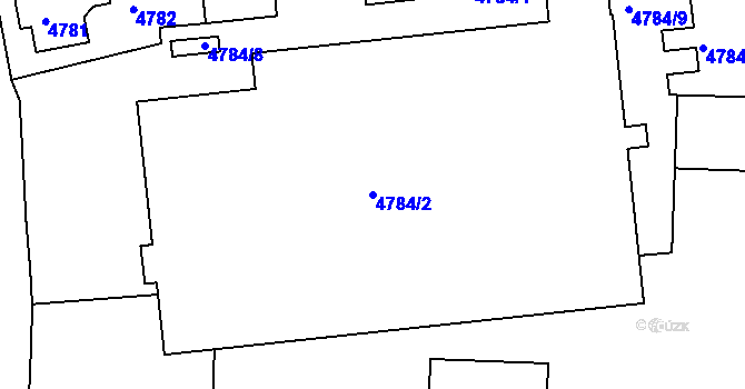 Parcela st. 4784/2 v KÚ Litoměřice, Katastrální mapa