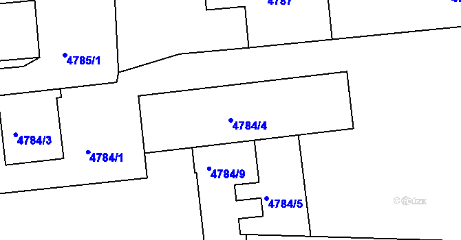 Parcela st. 4784/4 v KÚ Litoměřice, Katastrální mapa