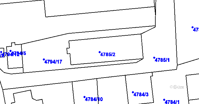 Parcela st. 4785/2 v KÚ Litoměřice, Katastrální mapa