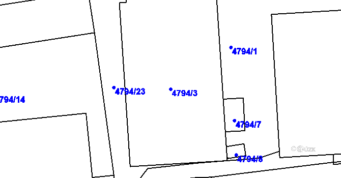 Parcela st. 4794/3 v KÚ Litoměřice, Katastrální mapa
