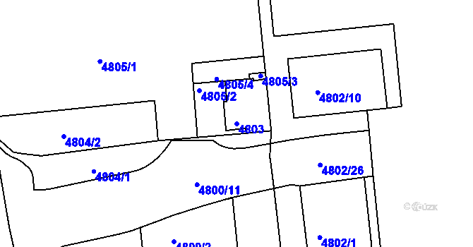 Parcela st. 4803 v KÚ Litoměřice, Katastrální mapa