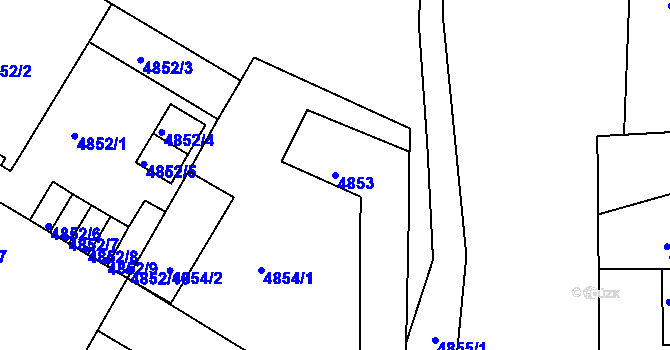 Parcela st. 4853 v KÚ Litoměřice, Katastrální mapa