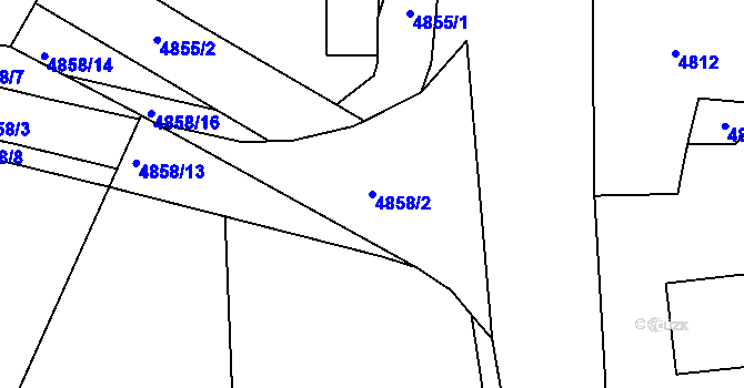 Parcela st. 4858/2 v KÚ Litoměřice, Katastrální mapa