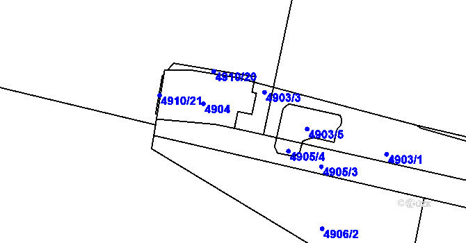 Parcela st. 4904 v KÚ Litoměřice, Katastrální mapa