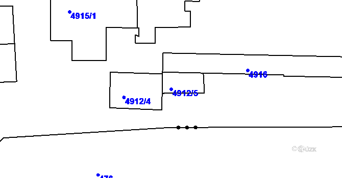 Parcela st. 4912/5 v KÚ Litoměřice, Katastrální mapa