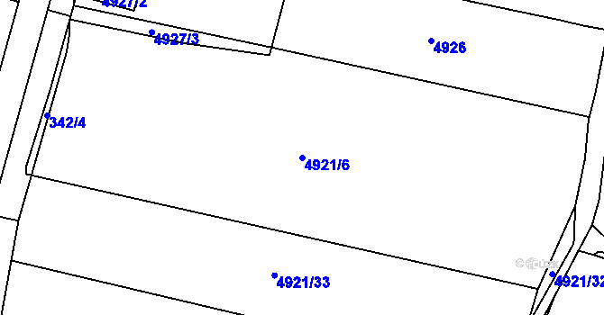 Parcela st. 4921/6 v KÚ Litoměřice, Katastrální mapa