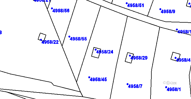 Parcela st. 4958/24 v KÚ Litoměřice, Katastrální mapa