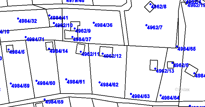 Parcela st. 4962/12 v KÚ Litoměřice, Katastrální mapa