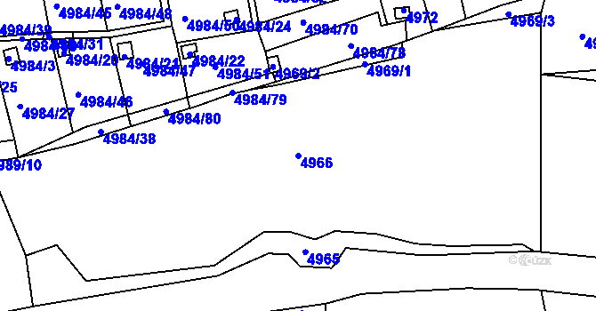 Parcela st. 4966 v KÚ Litoměřice, Katastrální mapa