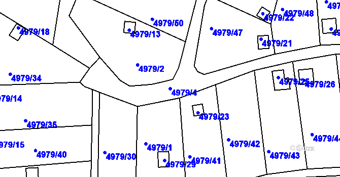 Parcela st. 4979/4 v KÚ Litoměřice, Katastrální mapa