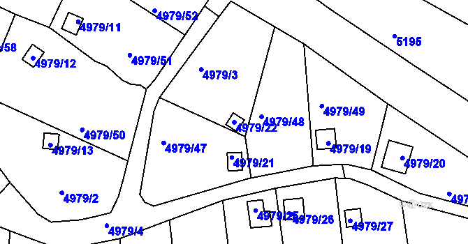 Parcela st. 4979/22 v KÚ Litoměřice, Katastrální mapa