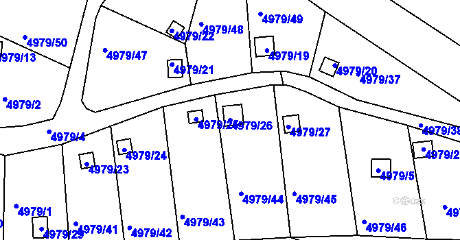 Parcela st. 4979/26 v KÚ Litoměřice, Katastrální mapa
