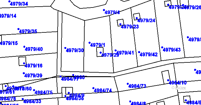 Parcela st. 4979/29 v KÚ Litoměřice, Katastrální mapa