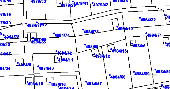 Parcela st. 4984/8 v KÚ Litoměřice, Katastrální mapa