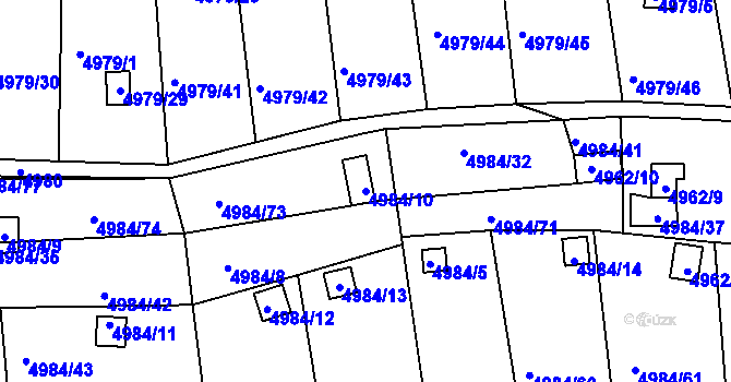 Parcela st. 4984/10 v KÚ Litoměřice, Katastrální mapa