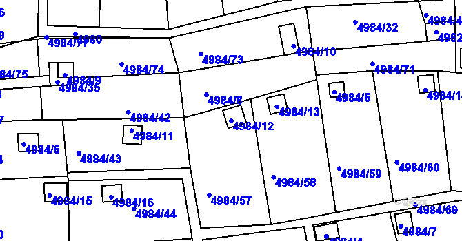 Parcela st. 4984/12 v KÚ Litoměřice, Katastrální mapa