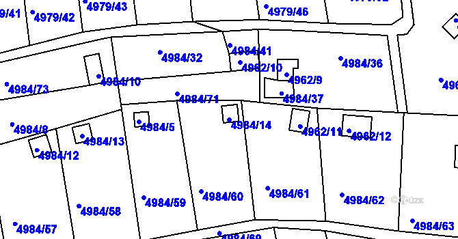 Parcela st. 4984/14 v KÚ Litoměřice, Katastrální mapa