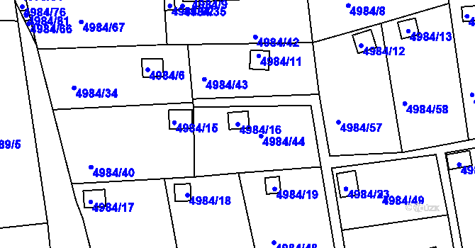 Parcela st. 4984/16 v KÚ Litoměřice, Katastrální mapa