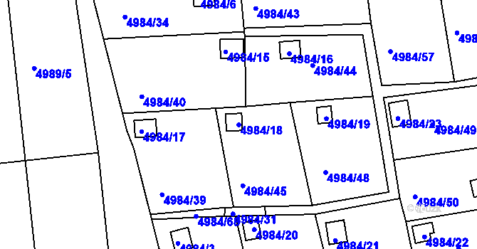 Parcela st. 4984/18 v KÚ Litoměřice, Katastrální mapa