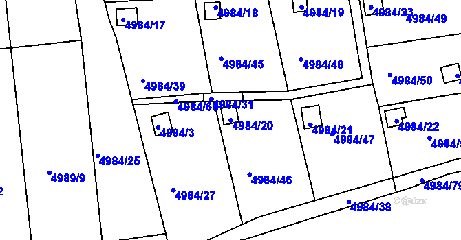 Parcela st. 4984/20 v KÚ Litoměřice, Katastrální mapa