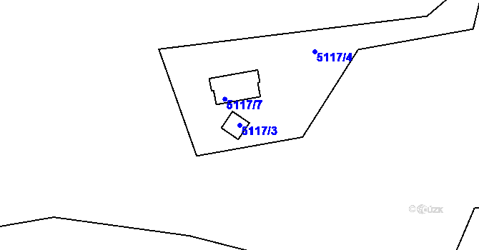 Parcela st. 5117/3 v KÚ Litoměřice, Katastrální mapa