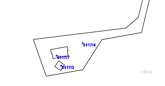 Parcela st. 5117/4 v KÚ Litoměřice, Katastrální mapa