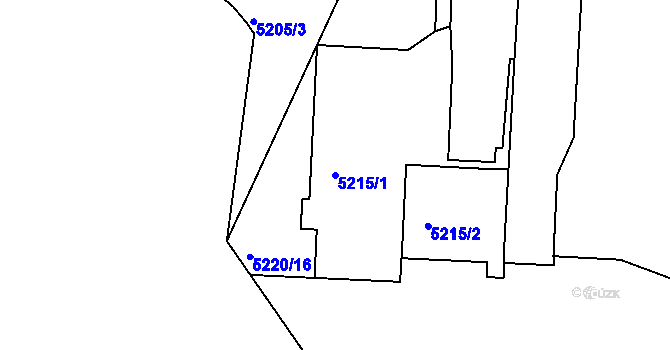 Parcela st. 5215/1 v KÚ Litoměřice, Katastrální mapa