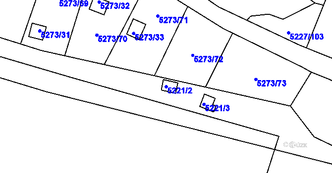 Parcela st. 5221/2 v KÚ Litoměřice, Katastrální mapa