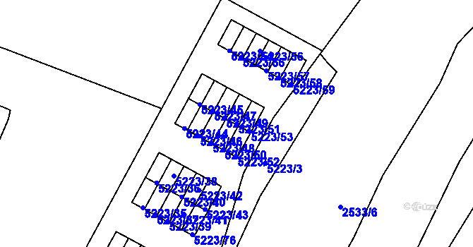 Parcela st. 5223/51 v KÚ Litoměřice, Katastrální mapa