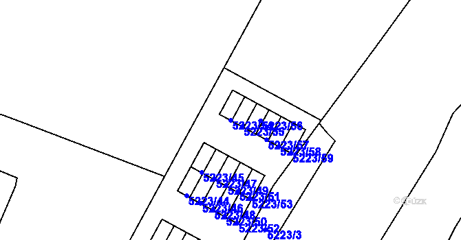 Parcela st. 5223/54 v KÚ Litoměřice, Katastrální mapa