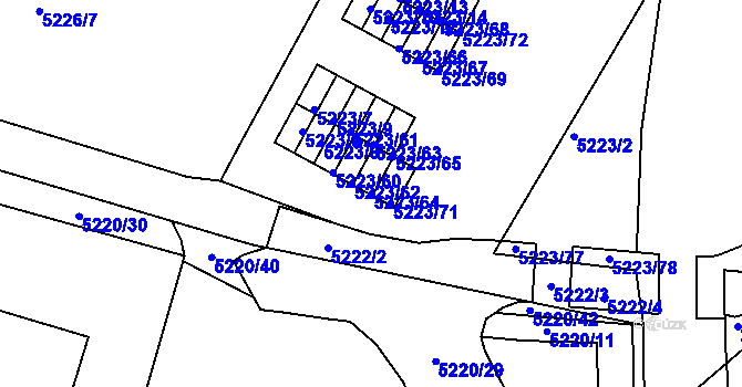 Parcela st. 5223/64 v KÚ Litoměřice, Katastrální mapa