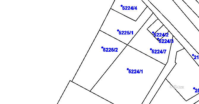 Parcela st. 5225 v KÚ Litoměřice, Katastrální mapa