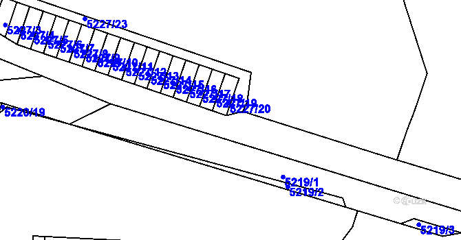 Parcela st. 5227/2 v KÚ Litoměřice, Katastrální mapa