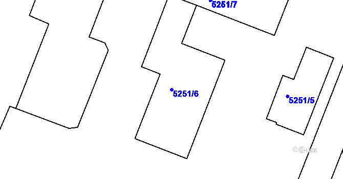 Parcela st. 5251/6 v KÚ Litoměřice, Katastrální mapa