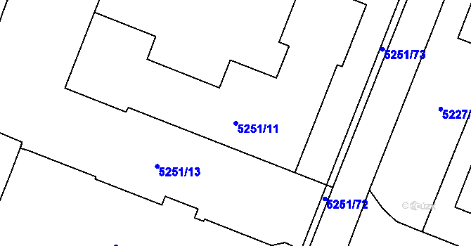 Parcela st. 5251/11 v KÚ Litoměřice, Katastrální mapa