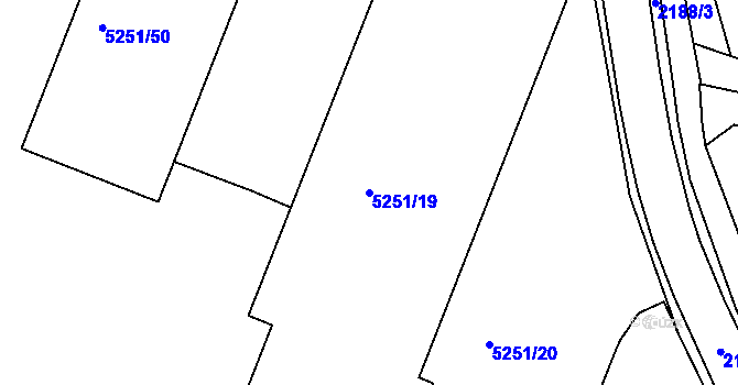 Parcela st. 5251/19 v KÚ Litoměřice, Katastrální mapa