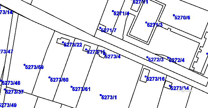 Parcela st. 5273/4 v KÚ Litoměřice, Katastrální mapa