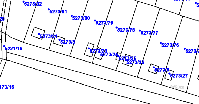 Parcela st. 5273/24 v KÚ Litoměřice, Katastrální mapa
