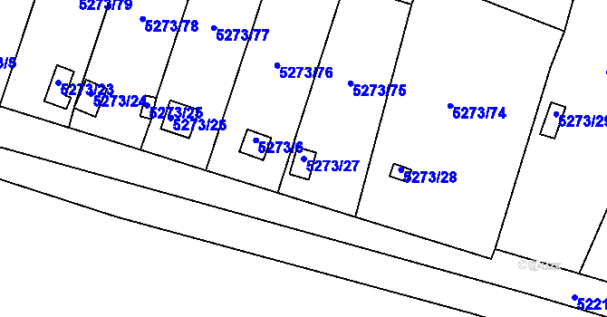 Parcela st. 5273/27 v KÚ Litoměřice, Katastrální mapa