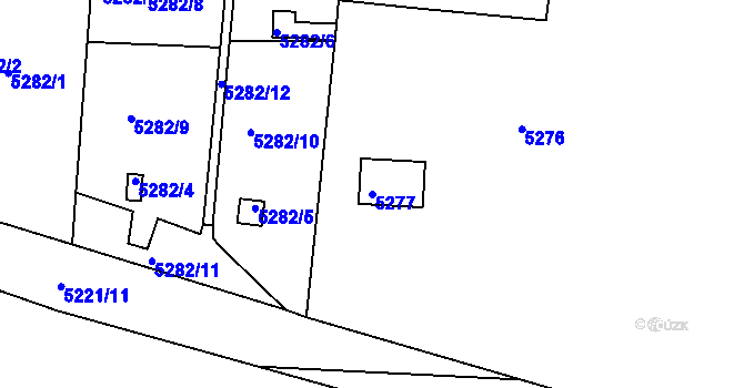 Parcela st. 5277 v KÚ Litoměřice, Katastrální mapa